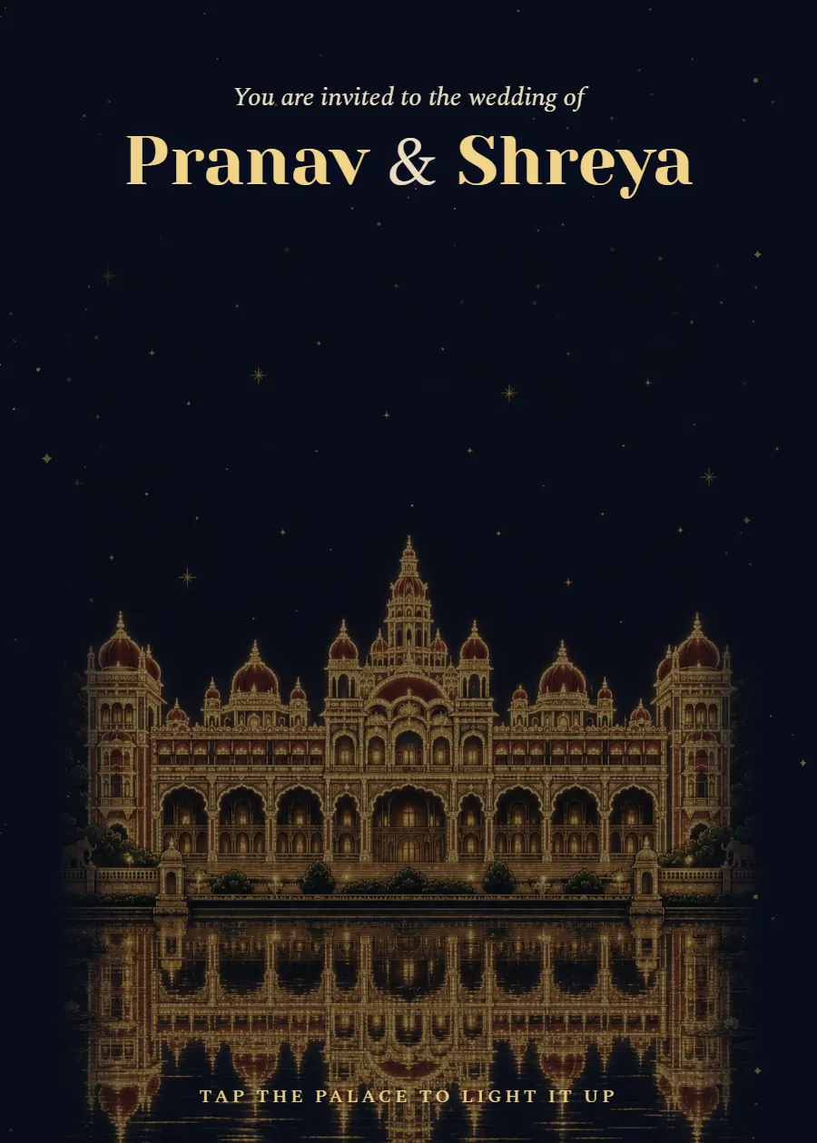 Mysuru: the invitation's opening screen